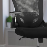 English Elm Commercial Grade Mid-Back Mesh Executive Swivel Ergonomic Office Chair with Height Adjustable Flip-Up Arms