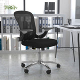 English Elm Commercial Grade Mid-Back Mesh Executive Swivel Ergonomic Office Chair with Height Adjustable Flip-Up Arms