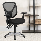 Commercial Grade Mid-Back Mesh Multifunction Swivel Ergonomic Task Office Chair with Adjustable Arms