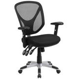 English Elm Commercial Grade Mid-Back Mesh Multifunction Swivel Ergonomic Task Office Chair with Adjustable Arms