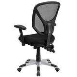 English Elm Commercial Grade Mid-Back Mesh Multifunction Swivel Ergonomic Task Office Chair with Adjustable Arms