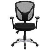 English Elm Commercial Grade Mid-Back Mesh Multifunction Swivel Ergonomic Task Office Chair with Adjustable Arms