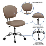 English Elm Commercial Grade Mid-Back Mesh Padded Swivel Task Office Chair with Chrome Base