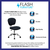 English Elm Commercial Grade Mid-Back Mesh Padded Swivel Task Office Chair with Chrome Base