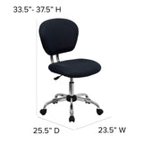 English Elm Commercial Grade Mid-Back Mesh Padded Swivel Task Office Chair with Chrome Base