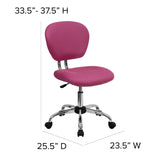 English Elm Commercial Grade Mid-Back Mesh Padded Swivel Task Office Chair with Chrome Base