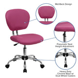 English Elm Commercial Grade Mid-Back Mesh Padded Swivel Task Office Chair with Chrome Base