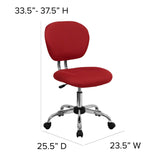 English Elm Commercial Grade Mid-Back Mesh Padded Swivel Task Office Chair with Chrome Base