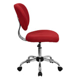 English Elm Commercial Grade Mid-Back Mesh Padded Swivel Task Office Chair with Chrome Base