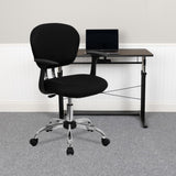 Commercial Grade Mid-Back Mesh Padded Swivel Task Office Chair with Chrome Base and Arms