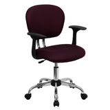 English Elm Commercial Grade Mid-Back Mesh Padded Swivel Task Office Chair with Chrome Base and Arms