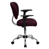 English Elm Commercial Grade Mid-Back Mesh Padded Swivel Task Office Chair with Chrome Base and Arms