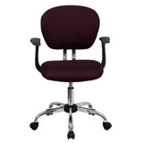 English Elm Commercial Grade Mid-Back Mesh Padded Swivel Task Office Chair with Chrome Base and Arms