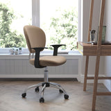 English Elm Commercial Grade Mid-Back Mesh Padded Swivel Task Office Chair with Chrome Base and Arms