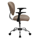 English Elm Commercial Grade Mid-Back Mesh Padded Swivel Task Office Chair with Chrome Base and Arms