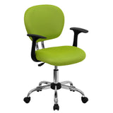 English Elm Commercial Grade Mid-Back Mesh Padded Swivel Task Office Chair with Chrome Base and Arms