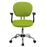 English Elm Commercial Grade Mid-Back Mesh Padded Swivel Task Office Chair with Chrome Base and Arms