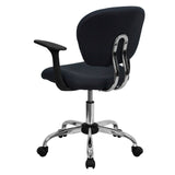 English Elm Commercial Grade Mid-Back Mesh Padded Swivel Task Office Chair with Chrome Base and Arms