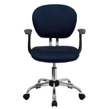 English Elm Commercial Grade Mid-Back Mesh Padded Swivel Task Office Chair with Chrome Base and Arms