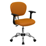 English Elm Commercial Grade Mid-Back Mesh Padded Swivel Task Office Chair with Chrome Base and Arms