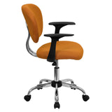 English Elm Commercial Grade Mid-Back Mesh Padded Swivel Task Office Chair with Chrome Base and Arms