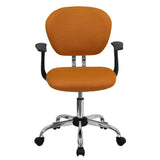 English Elm Commercial Grade Mid-Back Mesh Padded Swivel Task Office Chair with Chrome Base and Arms