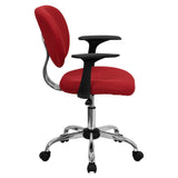 English Elm Commercial Grade Mid-Back Mesh Padded Swivel Task Office Chair with Chrome Base and Arms