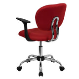 English Elm Commercial Grade Mid-Back Mesh Padded Swivel Task Office Chair with Chrome Base and Arms