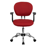 English Elm Commercial Grade Mid-Back Mesh Padded Swivel Task Office Chair with Chrome Base and Arms