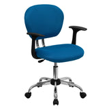 English Elm Commercial Grade Mid-Back Mesh Padded Swivel Task Office Chair with Chrome Base and Arms