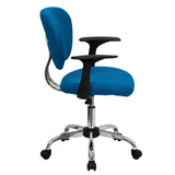 English Elm Commercial Grade Mid-Back Mesh Padded Swivel Task Office Chair with Chrome Base and Arms