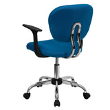 English Elm Commercial Grade Mid-Back Mesh Padded Swivel Task Office Chair with Chrome Base and Arms