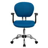 English Elm Commercial Grade Mid-Back Mesh Padded Swivel Task Office Chair with Chrome Base and Arms