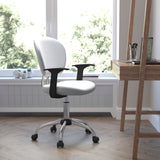 English Elm Commercial Grade Mid-Back Mesh Padded Swivel Task Office Chair with Chrome Base and Arms