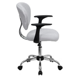 English Elm Commercial Grade Mid-Back Mesh Padded Swivel Task Office Chair with Chrome Base and Arms