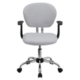 English Elm Commercial Grade Mid-Back Mesh Padded Swivel Task Office Chair with Chrome Base and Arms