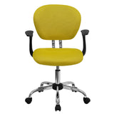 English Elm Commercial Grade Mid-Back Mesh Padded Swivel Task Office Chair with Chrome Base and Arms