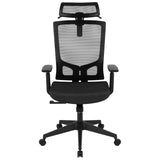 English Elm Commercial Grade Ergonomic Mesh Office Chair with Synchro-Tilt, Pivot Adjustable Headrest, Lumbar Support, Coat Hanger and Adjustable Arms