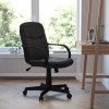 English Elm Commercial Grade Mid-Back Glove Vinyl Executive Swivel Office Chair with Arms