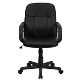 English Elm Commercial Grade Mid-Back Glove Vinyl Executive Swivel Office Chair with Arms