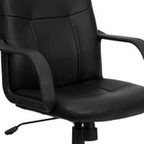 English Elm Commercial Grade Mid-Back Glove Vinyl Executive Swivel Office Chair with Arms