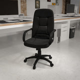 Commercial Grade High Back Glove Vinyl Executive Swivel Office Chair with Arms