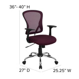 English Elm Commercial Grade Mid-Back Mesh Swivel Task Office Chair with Chrome Base and Arms