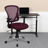 English Elm Commercial Grade Mid-Back Mesh Swivel Task Office Chair with Chrome Base and Arms