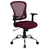 English Elm Commercial Grade Mid-Back Mesh Swivel Task Office Chair with Chrome Base and Arms