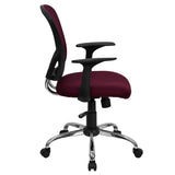 English Elm Commercial Grade Mid-Back Mesh Swivel Task Office Chair with Chrome Base and Arms