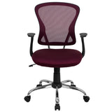 English Elm Commercial Grade Mid-Back Mesh Swivel Task Office Chair with Chrome Base and Arms