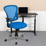 English Elm Commercial Grade Mid-Back Mesh Swivel Task Office Chair with Chrome Base and Arms