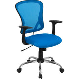 English Elm Commercial Grade Mid-Back Mesh Swivel Task Office Chair with Chrome Base and Arms