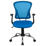 English Elm Commercial Grade Mid-Back Mesh Swivel Task Office Chair with Chrome Base and Arms